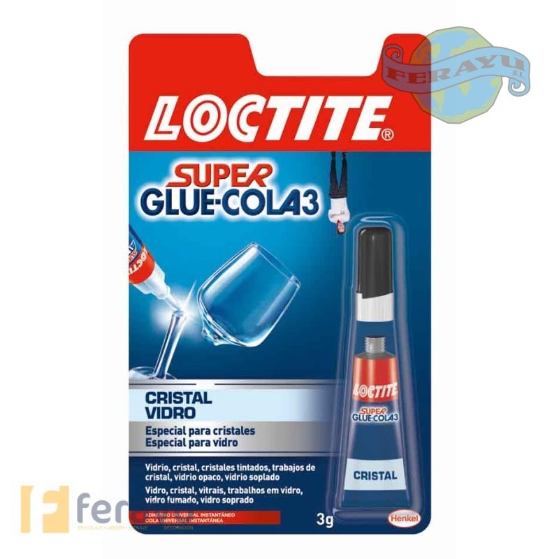 Loctite Super Glue-3 Cristal, Adhesivo Para Cristal Resistente Al Agua, 1X3  G + Limpia Pegamento, Quita Pegamento Para Corregir, 1X5 G : :  Bricolaje y herramientas